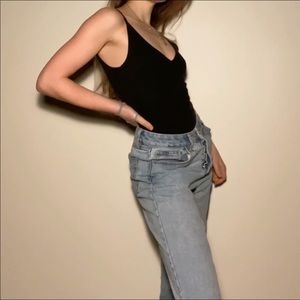 Black Ribbed Bodysuit